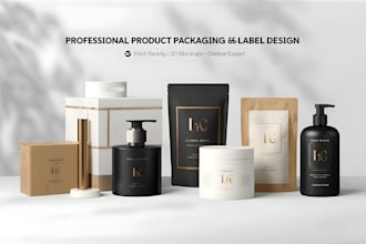 design professional product packaging, box, and label with 3d mockup and dieline