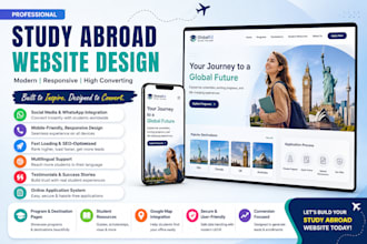 study abroad website wordpress education website university application