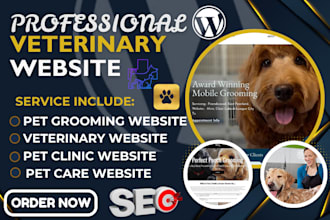 design a professional veterinary clinic, animal hospital, or pet care website