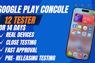 provide 12 google play app testers for mobile and beta testing