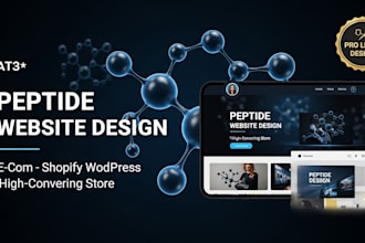 build peptide or supplement website, ecommerce store or peptide landing page