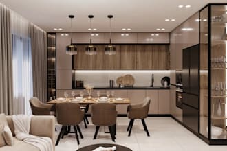 renovate ikea kitchen cabinet, island backsplash design, 3d rendering kitchen