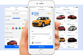 develop car marketplace app, car rental app, car polling app, car auction app