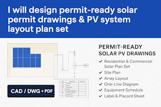 design permit ready 2d 3d solar permit cad drawing pv system layout plan autocad