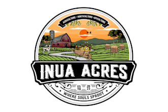 design agriculture landscape, garden, grass trimming, organic and lawn care logo