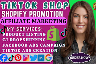 do complete tiktok shop setup SEO product listing and manage your shopify store