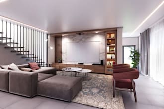 design luxury apartment,living room,entertainment area,furniture bookshelf decor