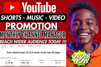 superfast yt shorts video music youtube video promotion monthly channel manager