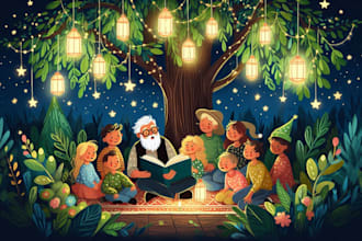 illustrate children story book illustration and kids story, book formatting
