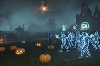 create halloween horror game, rts, vfx in unity