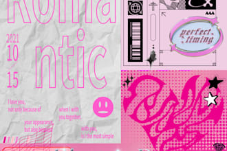 design a retro aesthetic y2k social media graphic or cover art