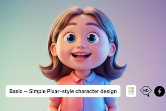 3d cute character, mascot, animal, cartoon character in pixar style