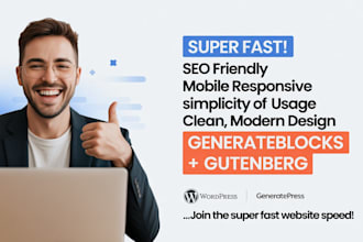 design fast responsive generatepress website using generateblocks pro