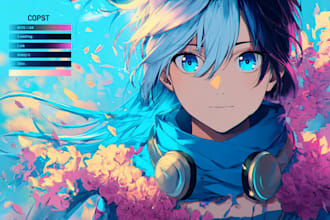 japanese art style anime album cover custom anime art