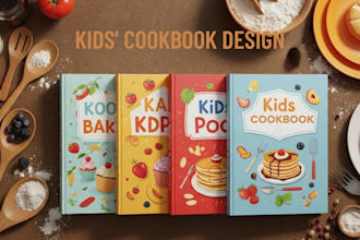kid cook book, kid cook book cover, cook book design, cook book cover for kdp