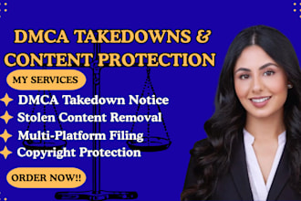 file dmca takedown notices and protect stolen content or intellectual property