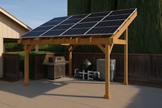 design solar permit drawing for patio carport shed pergola