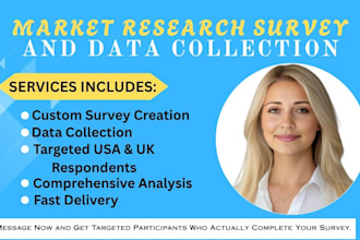conduct online market research surveys and analysis for USA and UK
