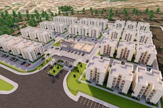 render3d urban housing,real estate development, gated community design,site plan
