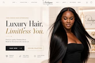 hair extension hair website shopify store beauty website hair extension store