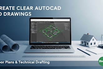 create clear autocad 2d drawings, floor plans, and technical drafting