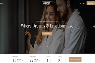 build wordpress hotel room site balcony website pool luxury hotel suite website