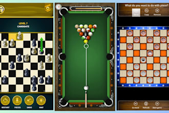 develop 3d mobile game, 3d chess game, 3d checkers game, 3d snooker game