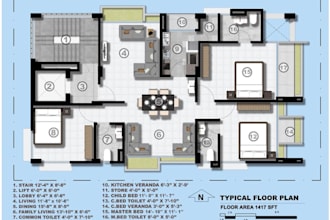 render architectural plan, elevation and section in photoshop