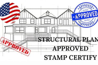 licensed architectural blueprint, structural plan, architect stamp, pe stamp