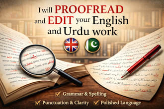 proofread and edit your english and urdu content