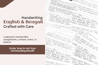 write your assignments, content, or notes beautifully in english and bengali
