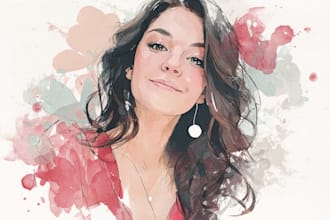 watercolor portrait painting, photo to watercolor portrait