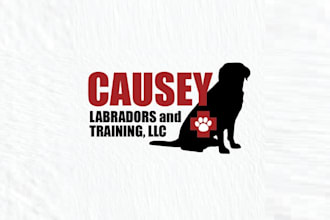 design beautiful service dog trainer logo