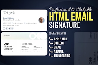 create a clickable HTML email signature for gmail, outlook and apple mail