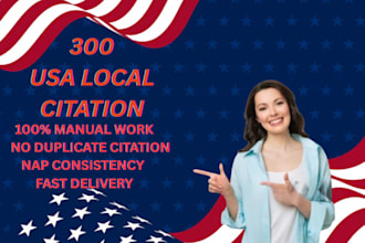 do 300 USA local citations and directory submission