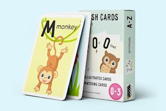 create kids flashcard affirmation cards study guides print ready card game decks