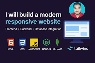 build a modern responsive website with frontend and backend