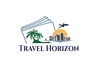 design travel agency logo for hotel resort summer beach vacation