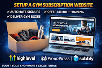 setup gym subscription website gohighlevel wordpress subbly gym subscription box