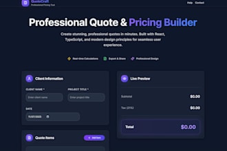 build a professional quote and pricing tool with PDF export for your business