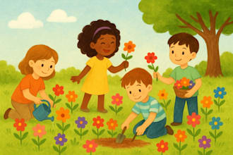 create kids moral storybook illustrations and faith based childrens book art