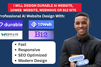 design durable ai website, 10web website, b12 ai website or webwave website