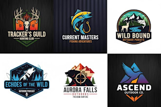 design modern outdoor hunting fishing logo for your brand