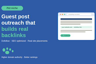 publish high authority guest post on pet niche websites with dofollow backlink