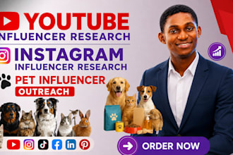 youtube influencer research ugc content creator instagram pet influncer outreach