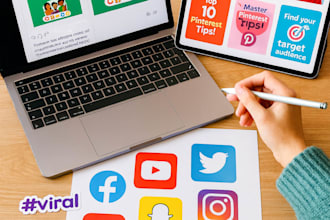 create 30 scroll stopping social media posts and pinterest pins with tags