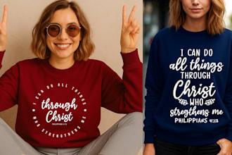 do custom christian t shirt with typography, bible verse and streetwear style