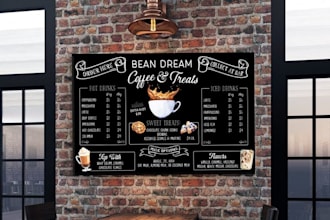 custom art menu boards, wall designs