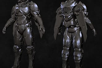 design 3d armor, sci fi armor, fantasy armor, or samurai armor for printing