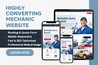 build mechanic website auto repair car mobile mechanic roadside towing website